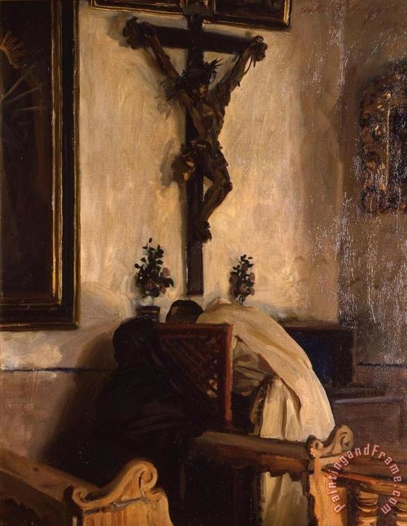 The Confession 1914 painting - John Singer Sargent The Confession 1914 Art Print