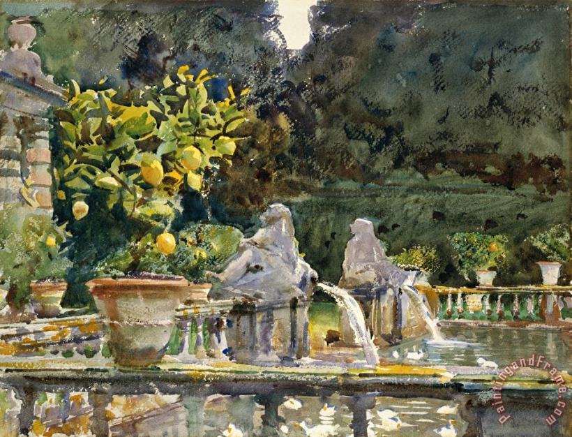 John Singer Sargent Villa Di Marlia, Lucca a Fountain Art Print