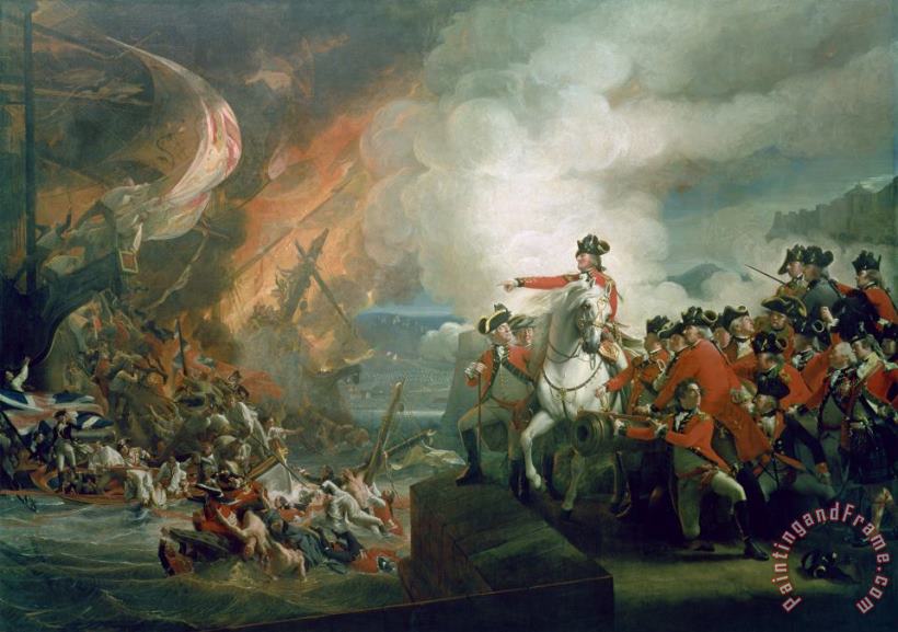 John Singleton Copley The Defeat of the Floating Batteries at Gibraltar Art Painting
