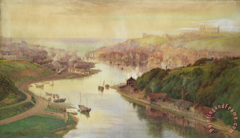 Whitby from Larpool painting - John Sowden Whitby from Larpool Art Print