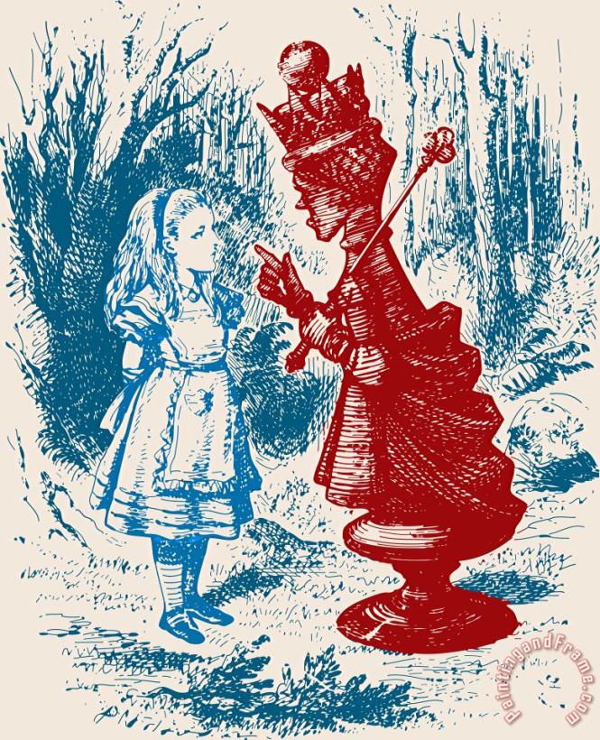 John Tenneil Alice Meeting The Red Queen Art Painting