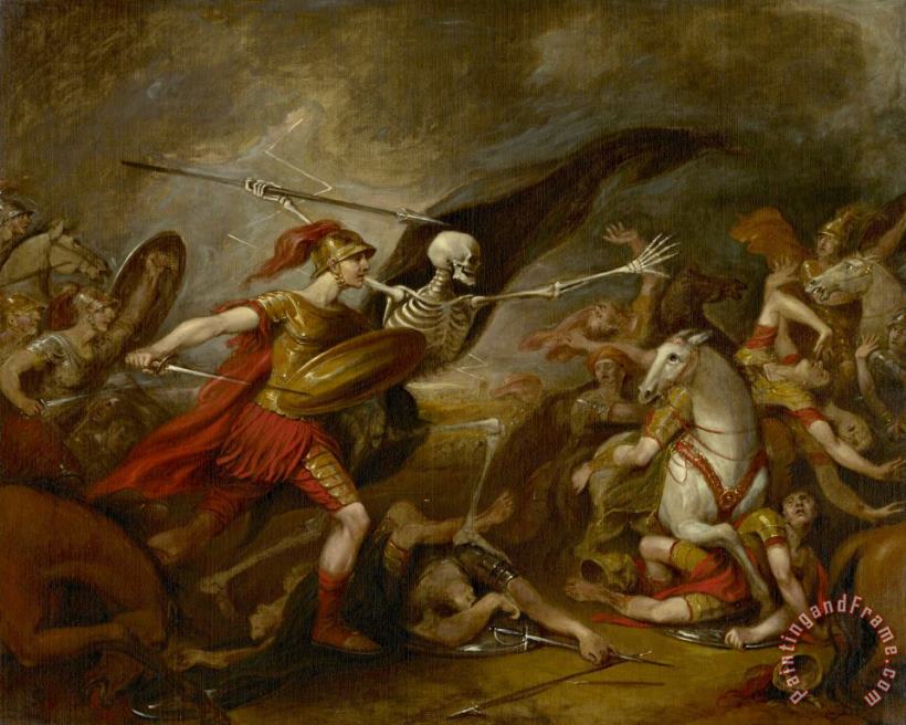 John Trumbull Joshua at The Battle of Ai Attended by Death Art Print