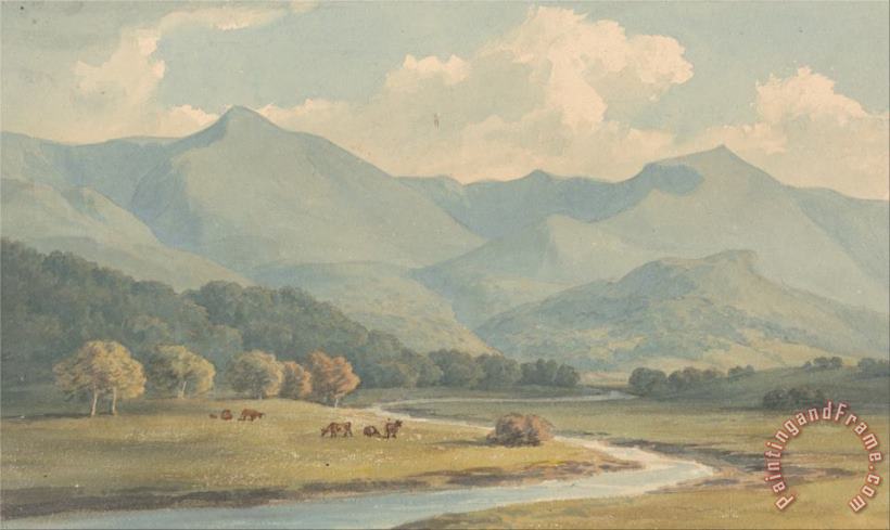 John Warwick Smith Carnedd Llewelyn And Carnedd David, Carnarvonshire, Seen Across The River Ogwen Art Painting
