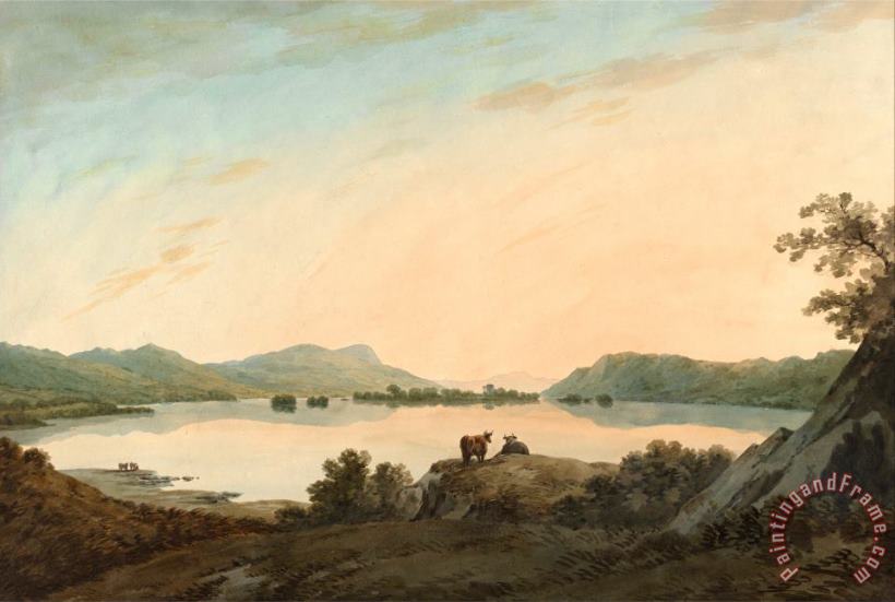 Lake Windermere From Calgarth with Belle Isle painting - John Warwick Smith Lake Windermere From Calgarth with Belle Isle Art Print