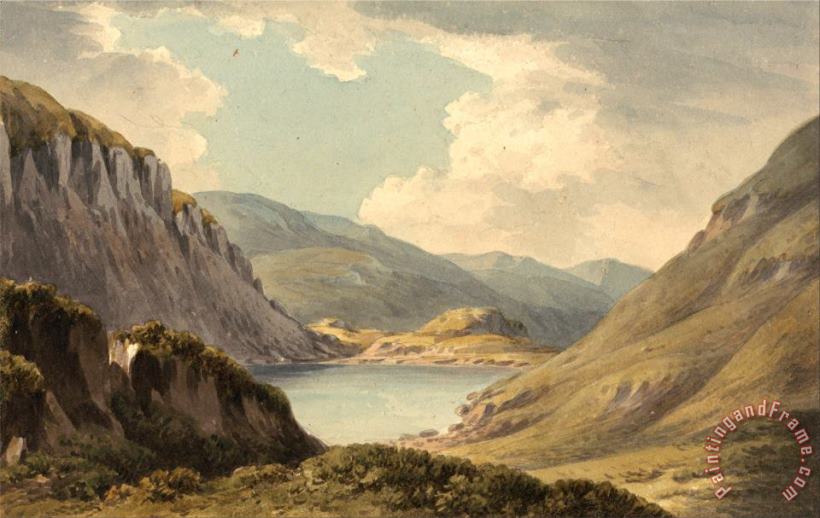 Llyn Geirionedd Not Far From Trefriew, on The River Conway, Carnarvonshire painting - John Warwick Smith Llyn Geirionedd Not Far From Trefriew, on The River Conway, Carnarvonshire Art Print