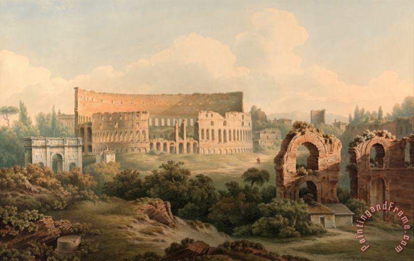 The Colosseum, Rome painting - John Warwick Smith The Colosseum, Rome Art Print
