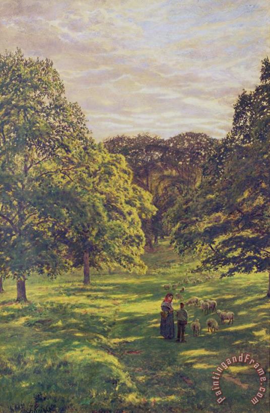 John William Buxton Knight Meadow Scene Art Painting