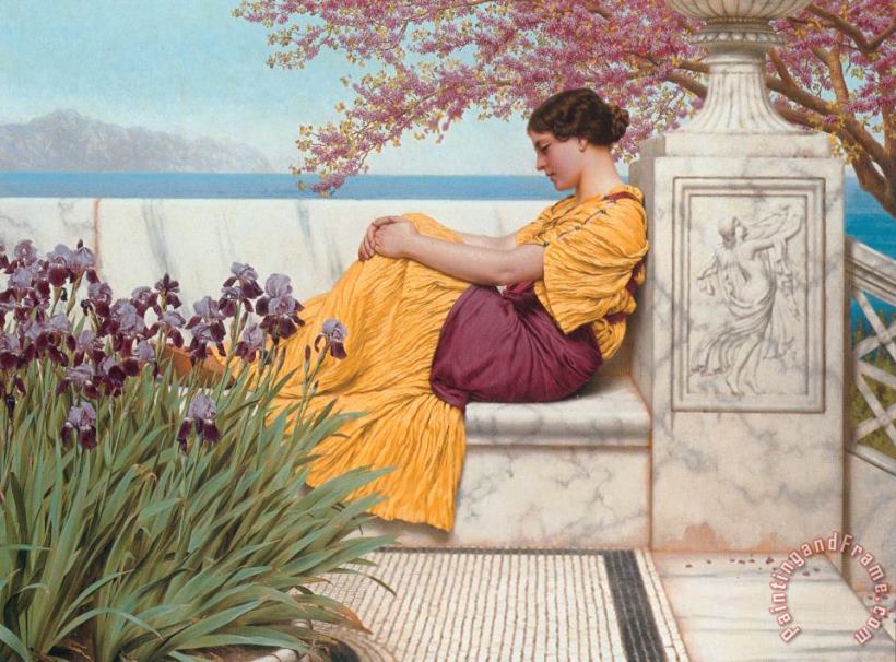 'under The Blossom That Hangs on The Bough' painting - John William Godward 'under The Blossom That Hangs on The Bough' Art Print