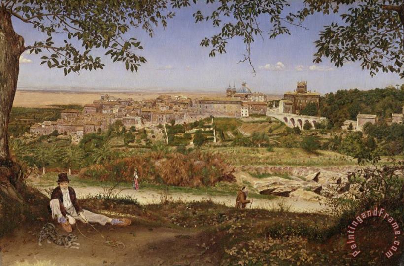 John William Inchbold Ariccia, Near Rome, Italy Art Painting