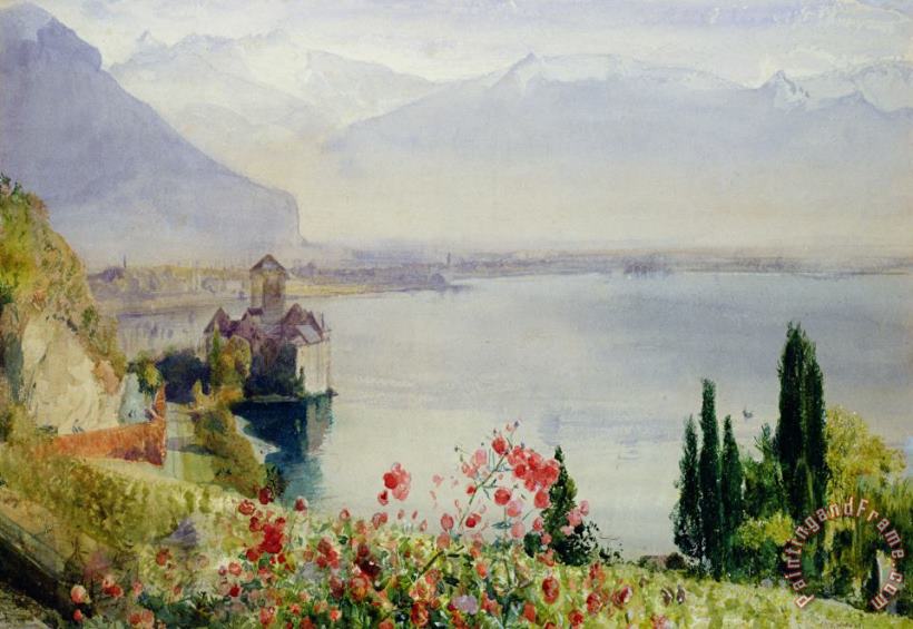 The Castle at Chillon painting - John William Inchbold The Castle at Chillon Art Print