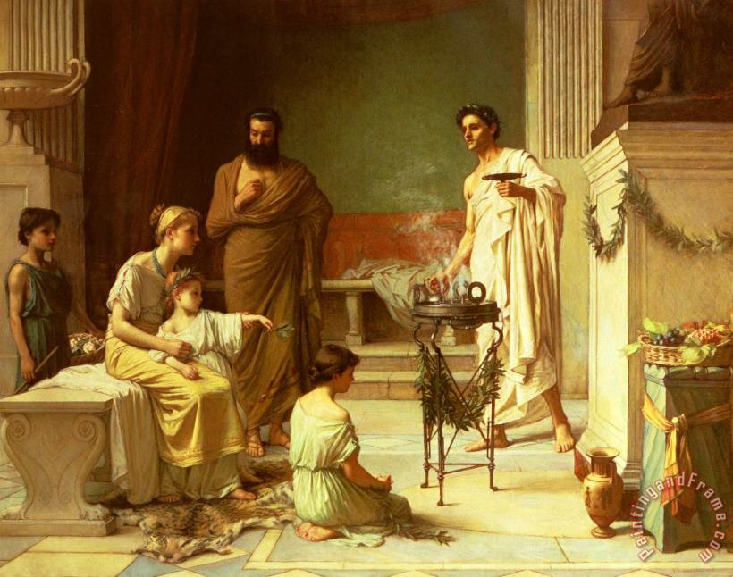 A Sick Child Brought Into The Temple of Aesculapius painting - John William Waterhouse A Sick Child Brought Into The Temple of Aesculapius Art Print
