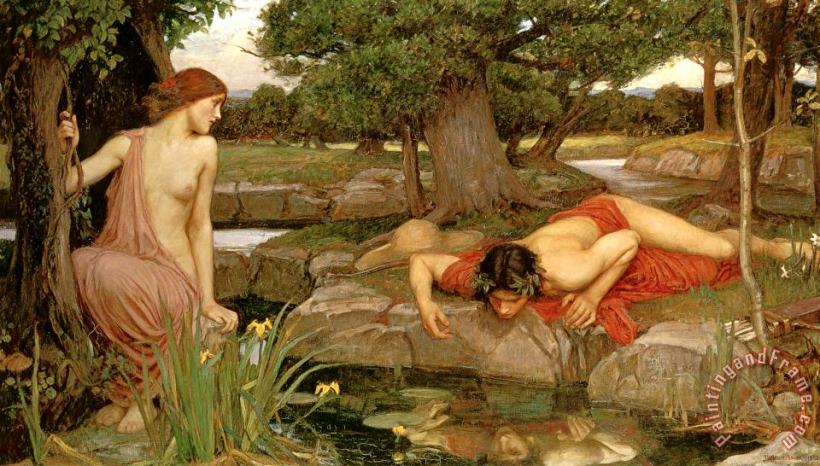 John William Waterhouse Echo And Narcissus Art Painting