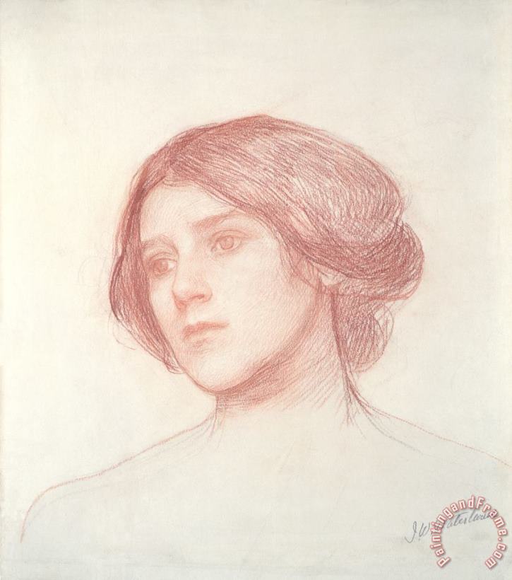 John William Waterhouse Head of a Girl Art Print