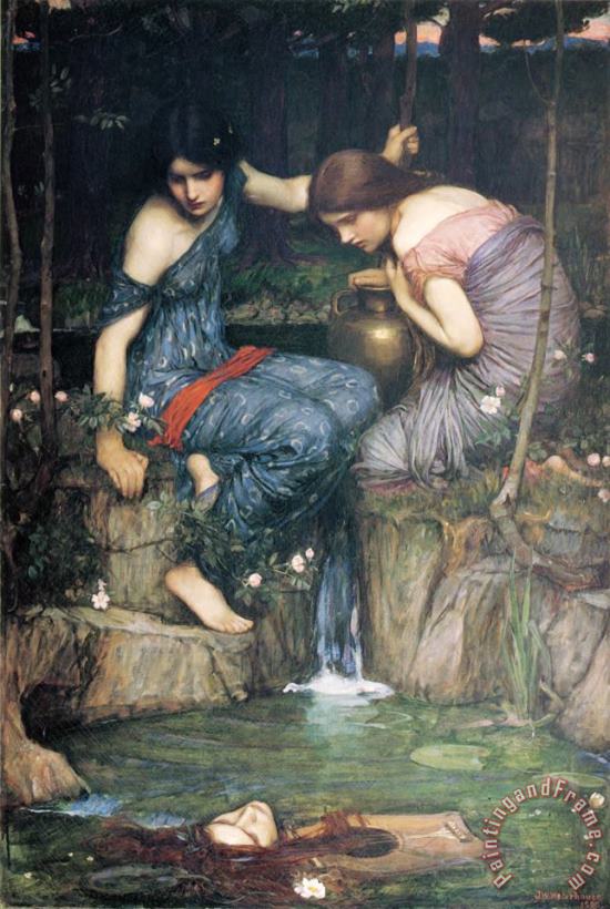 John William Waterhouse Nymphs Finding The Head of Orpheus Art Painting