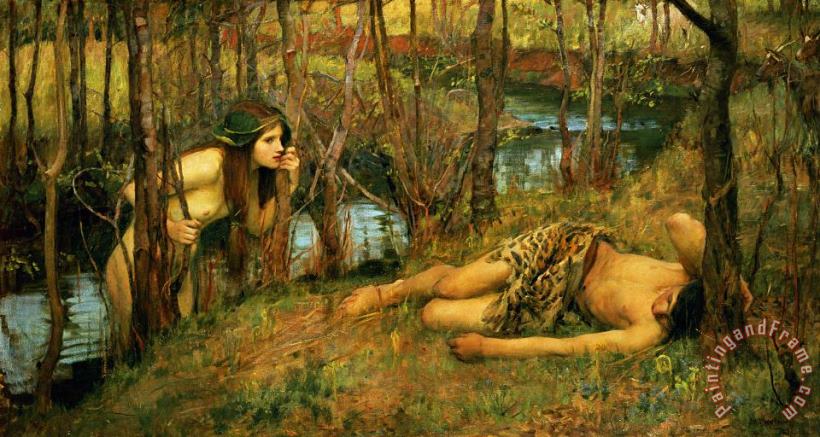 The Naiad painting - John William Waterhouse The Naiad Art Print