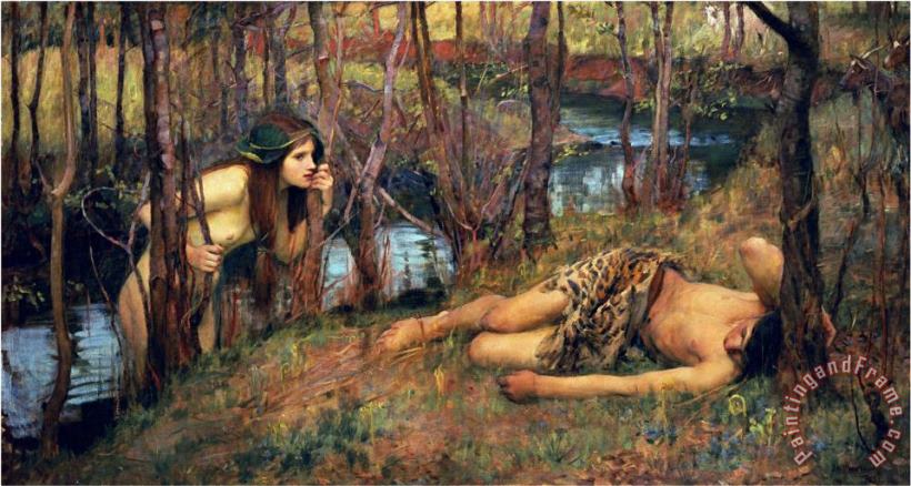The Naiad 1893 Hylas with a Nymph painting - John William Waterhouse The Naiad 1893 Hylas with a Nymph Art Print
