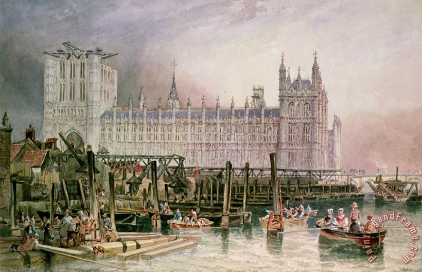 John Wilson Carmichael The Houses of Parliament in Course of Erection Art Painting