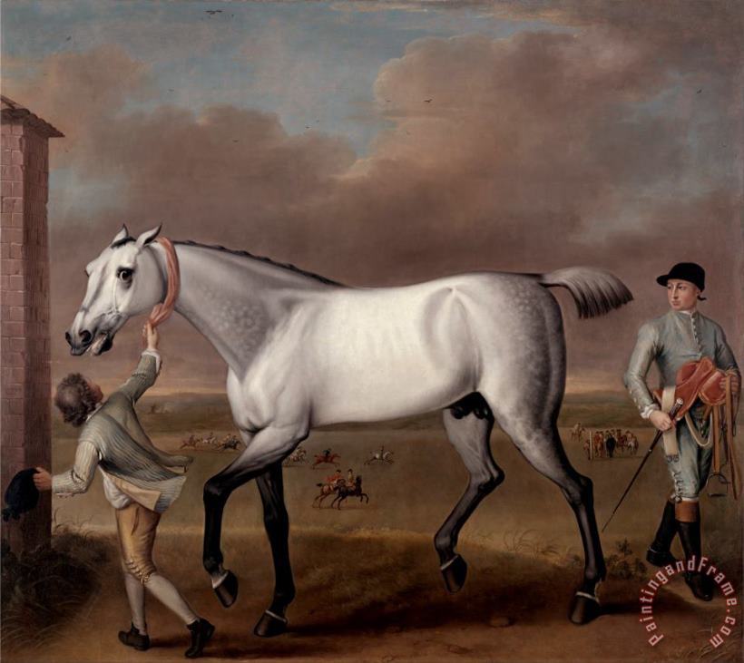 John Wootton The Duke of Hamilton's Grey Racehorse, 'victorious,' at Newmarket Art Print