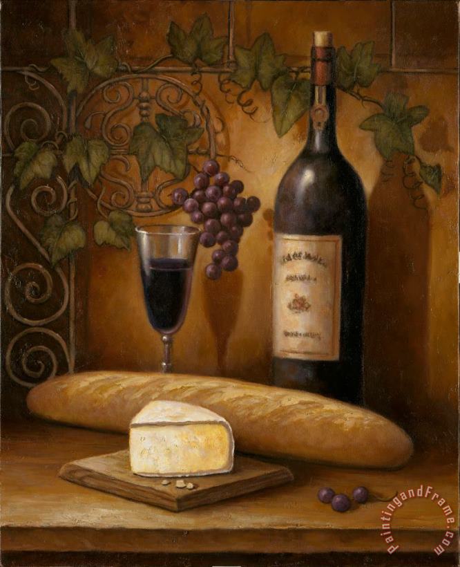 Cheese And Wine painting - John Zaccheo Cheese And Wine Art Print