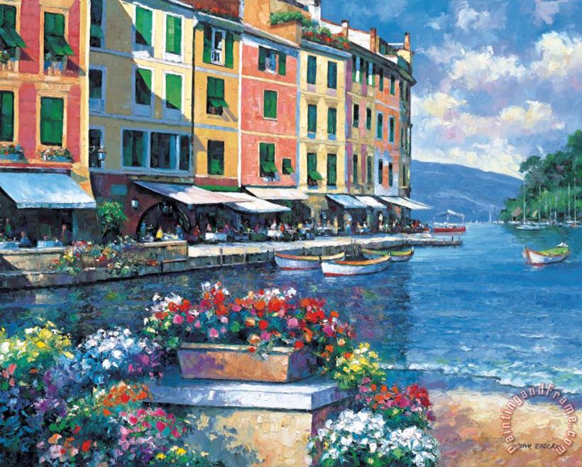 John Zaccheo Reflections Of Portofino Art Painting
