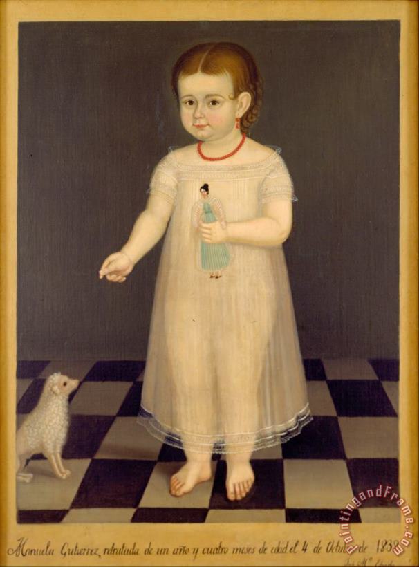 Jose Maria Estrada Portrait of Manuela Gutierrez Art Painting