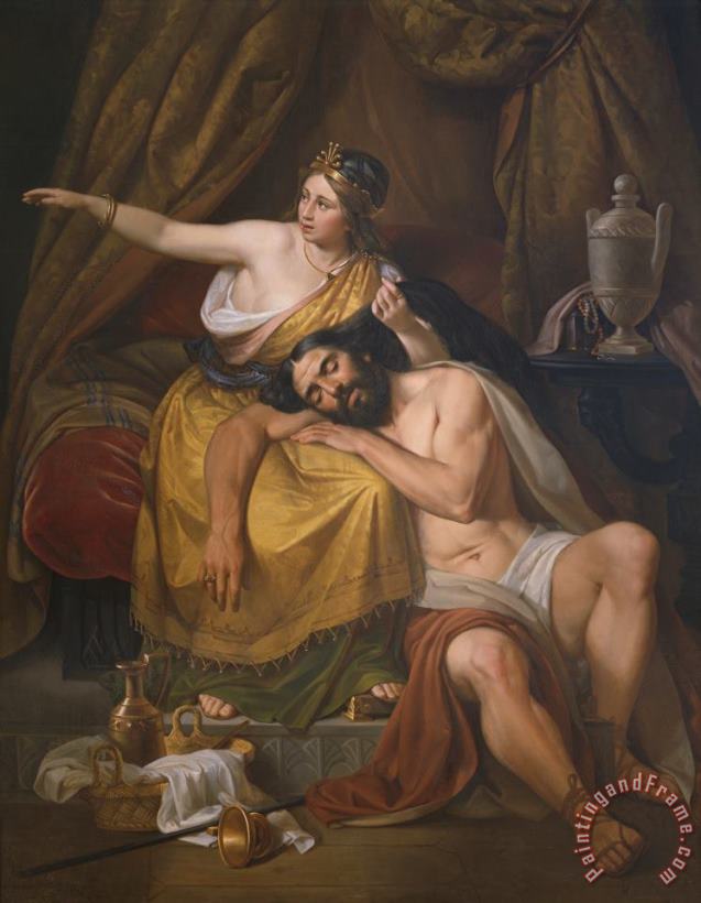 Samson and Delilah painting - Jose Salome Pina Samson and Delilah Art Print