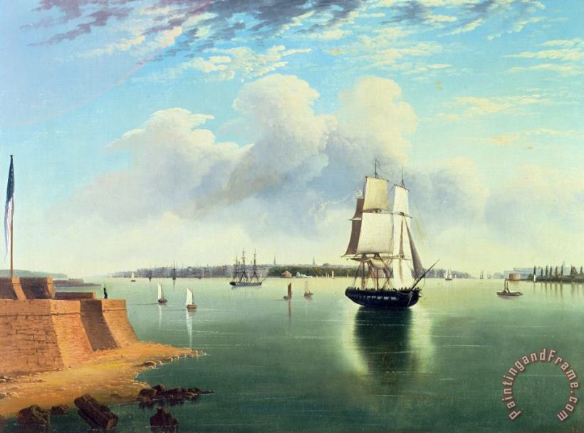 View of New York from Bedloes Island painting - Joseph B Pringle View of New York from Bedloes Island Art Print