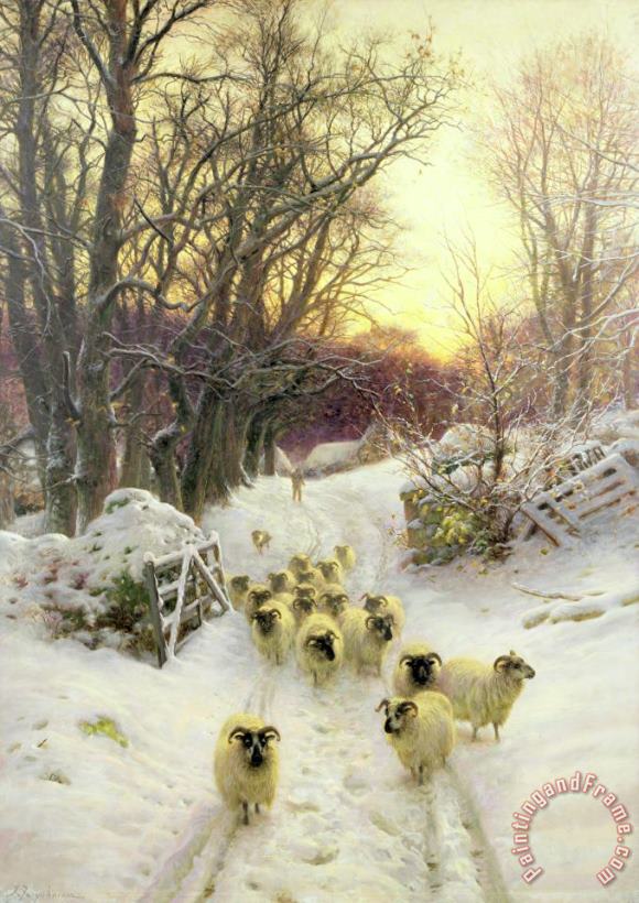 The Sun Had Closed the Winter's Day painting - Joseph Farquharson The Sun Had Closed the Winter's Day Art Print