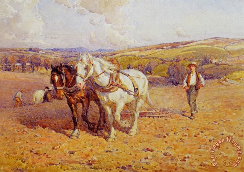 Joseph Harold Swanwick Ploughing Art Painting
