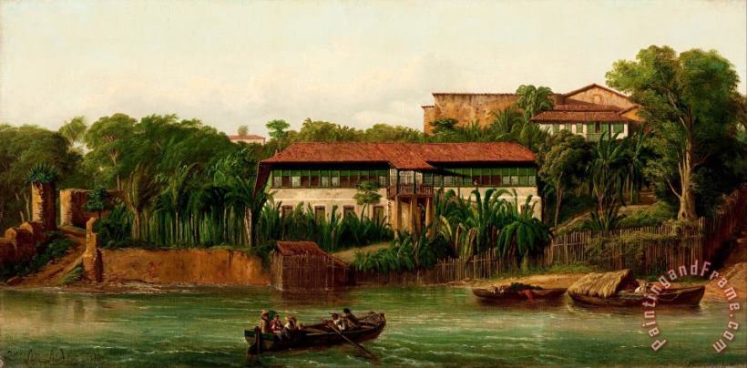 Joseph Leon Righini Residence on The Banks of The Anil River Art Painting
