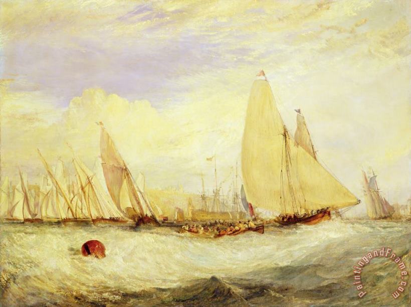 Joseph Mallord William Turner East Cowes Castle the Seat of J Nash Esq. the Regatta Beating to Windward Art Painting