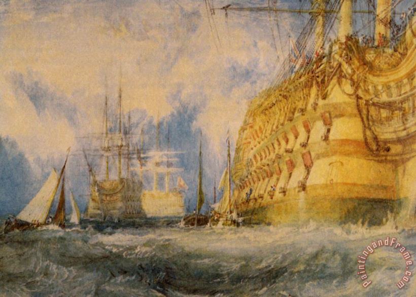 Joseph Mallord William Turner First Rate, Taking in Stores Art Painting