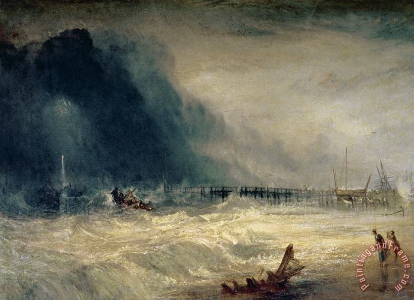 Joseph Mallord William Turner Lifeboat and Manby Apparatus going off to a stranded vessel making signal of distress Art Painting