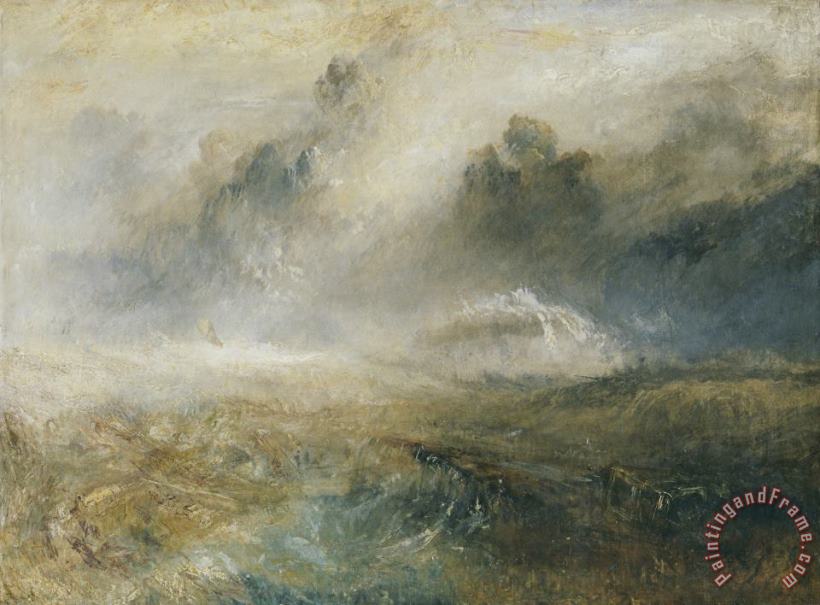 Joseph Mallord William Turner Rough Sea with Wreckage Art Painting