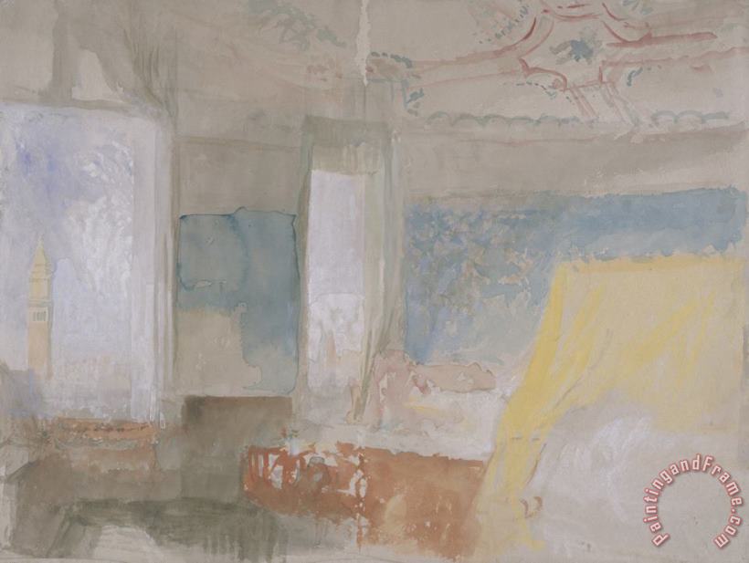 Joseph Mallord William Turner Turner's Bedroom in The Palazzo Giustinian (the Hotel Europa), Venice Art Painting