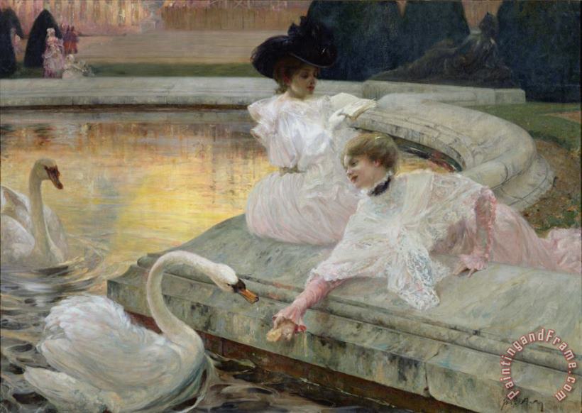 The Swans painting - Joseph Marius Avy The Swans Art Print