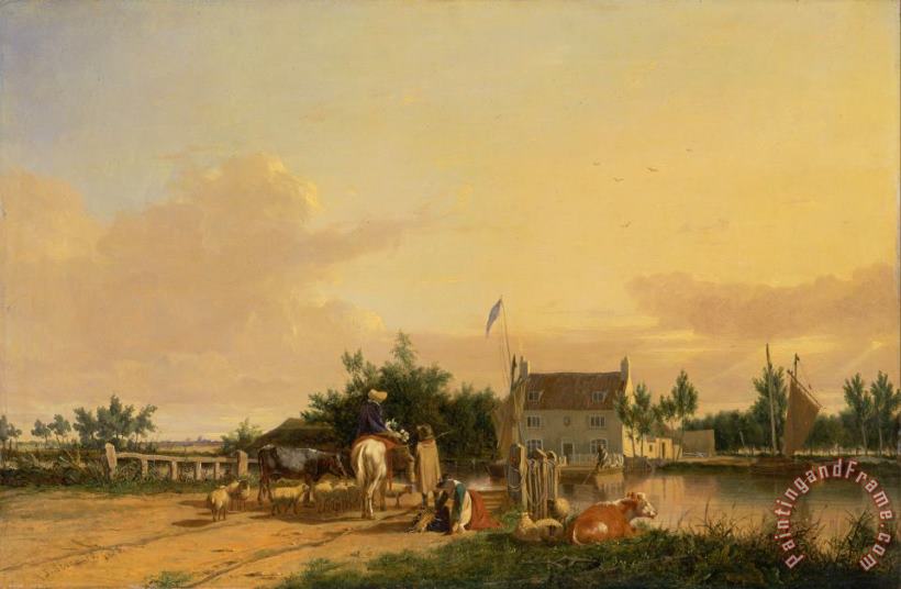 Joseph Stannard Buckenham Ferry, on The River Yare, Norfolk Art Painting