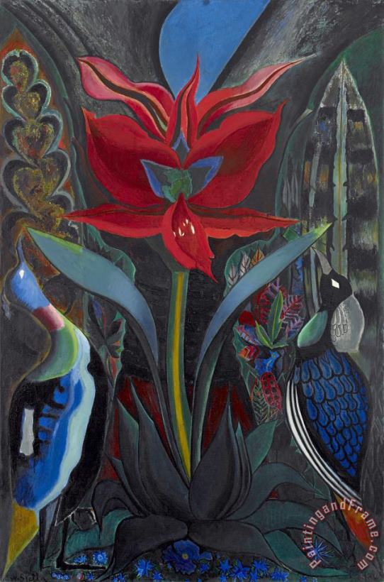 Joseph Stella Red Flower Art Painting