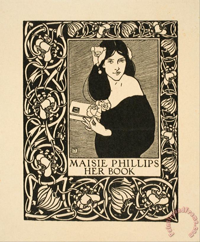 Maisie Phillips. Her Book painting - Joseph W. Simpson Maisie Phillips. Her Book Art Print