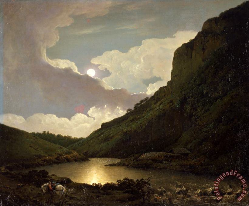 Joseph Wright  Matlock Tor by Moonlight Art Painting