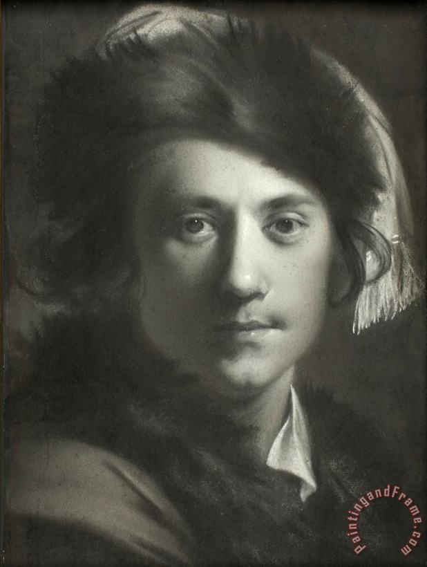 Joseph Wright  Self Portrait in a Fur Cap Art Painting