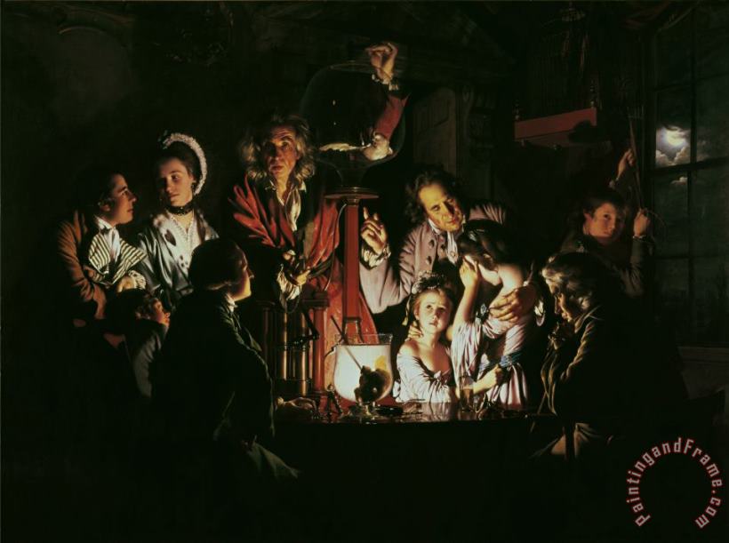 Joseph Wright of Derby An Experiment on a Bird in the Air Pump Art Painting