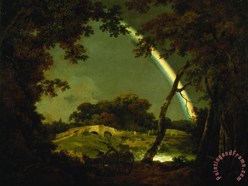 Landscape with a Rainbow painting - Joseph Wright of Derby Landscape with a Rainbow Art Print