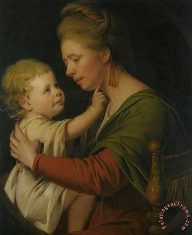 Joseph Wright of Derby Portrait of Jane Darwin And Her Son William Brown Darwin Art Painting