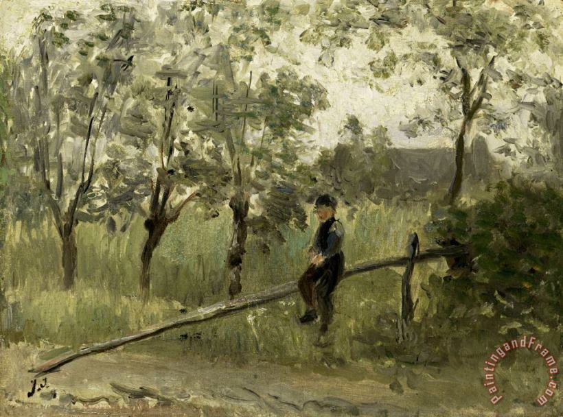 Jozef Israels Boerenjongen Op Een Slagboom Art Painting