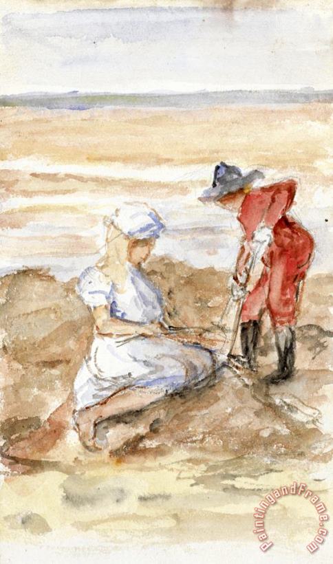 Jozef Israels Kinderen Spelend Aan Het Strand Art Painting