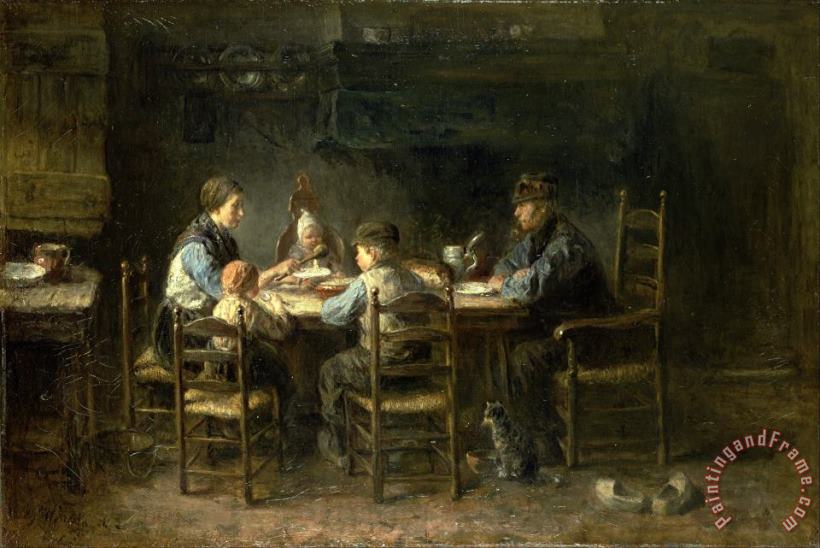 Peasant Family at The Table painting - Jozef Israels Peasant Family at The Table Art Print