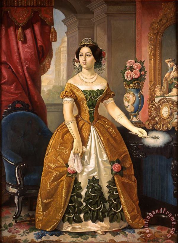 Portrait of Dona Dolores Tosta De Santa Anna painting - Juan Cordero Portrait of Dona Dolores Tosta De Santa Anna Art Print