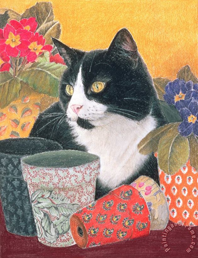 Judy Joel Bhajii And Flowerpots Art Print