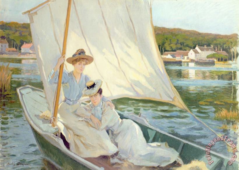Jules Cayron Ladies in a Sailing Boat Art Print